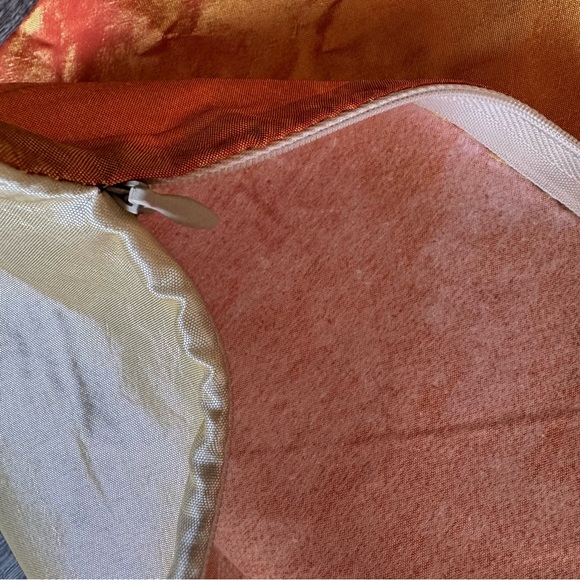 2 Pcs 17"x17" Orange & Tan Throw Pillow Cover. Satin Sequins Pillow Cover - Picture 7 of 9